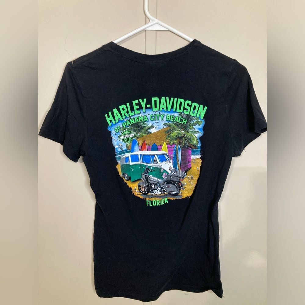 Y2K Harley Davidson Shirt Women's Spring Rally Panama City Beach Florida Size M